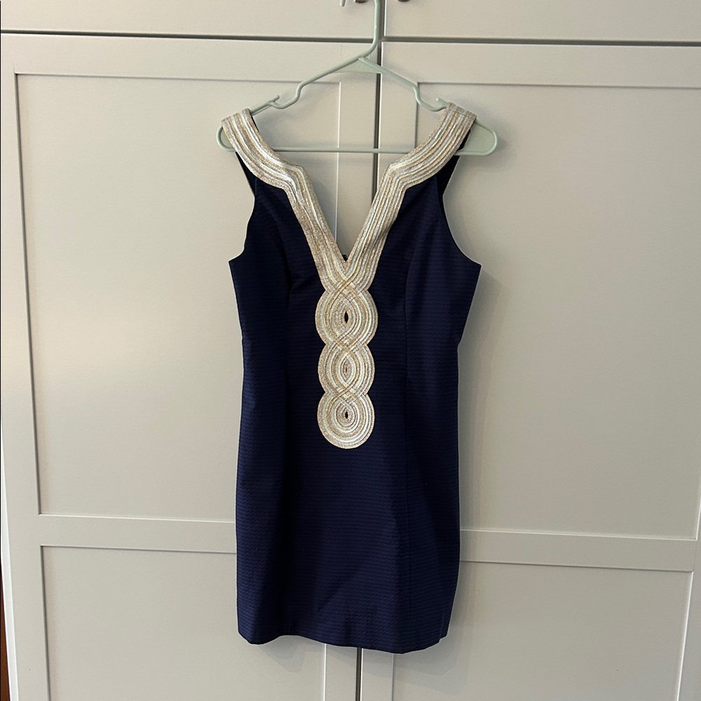 Lilly Pulitzer Navy Dress with Silver Accents